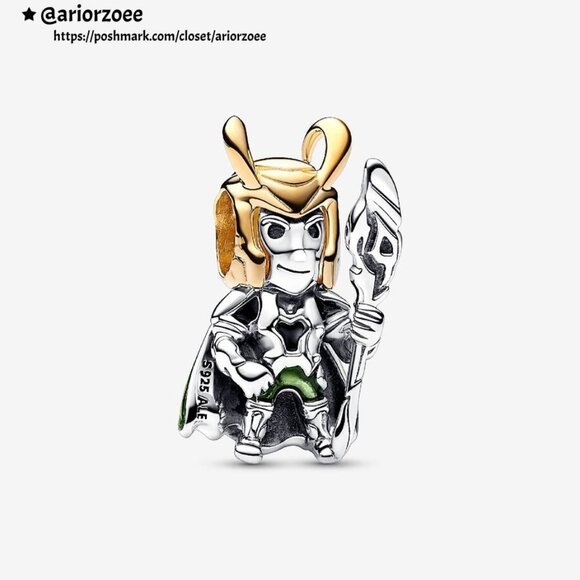 Pandora Marvel Loki Charm|Pendant|Two-tone - Picture 1 of 2